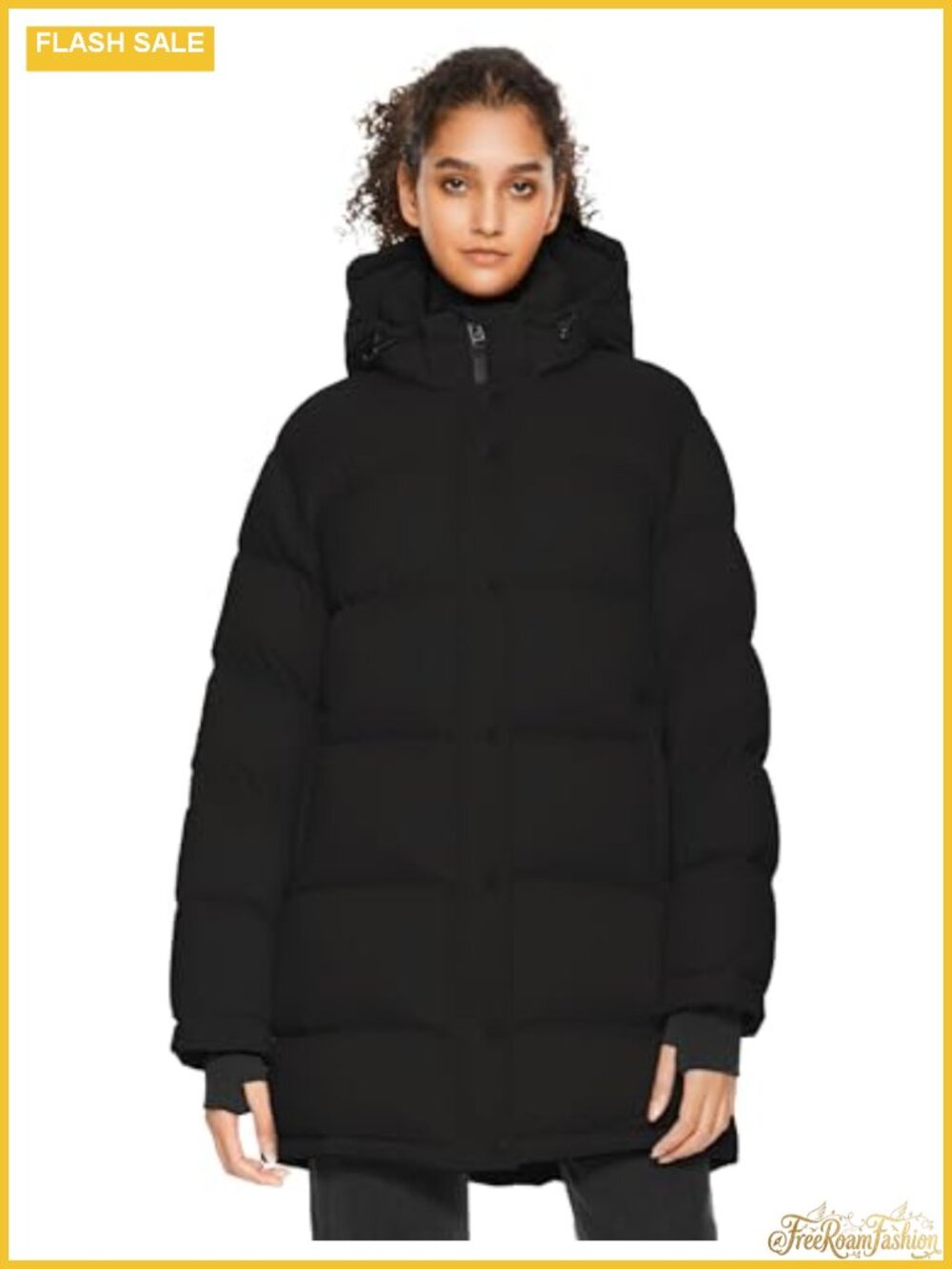 Women's Mid-Length Down Puffer Jacket 90% White Duck Down Quilted Winter Coat